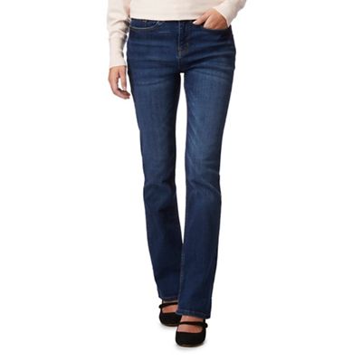 Dark blue mid wash 'Jenna' slim bootcut jeans